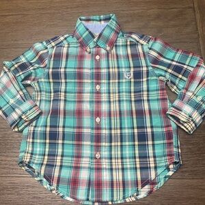 Chaps toddler 2/2t boys button up plaid shirt long sleeves